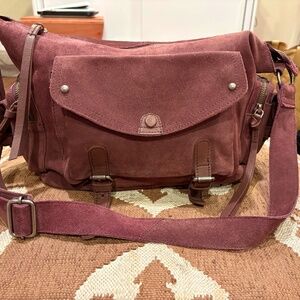 Free People Palermo Suede Shoulder Bag Burgundy